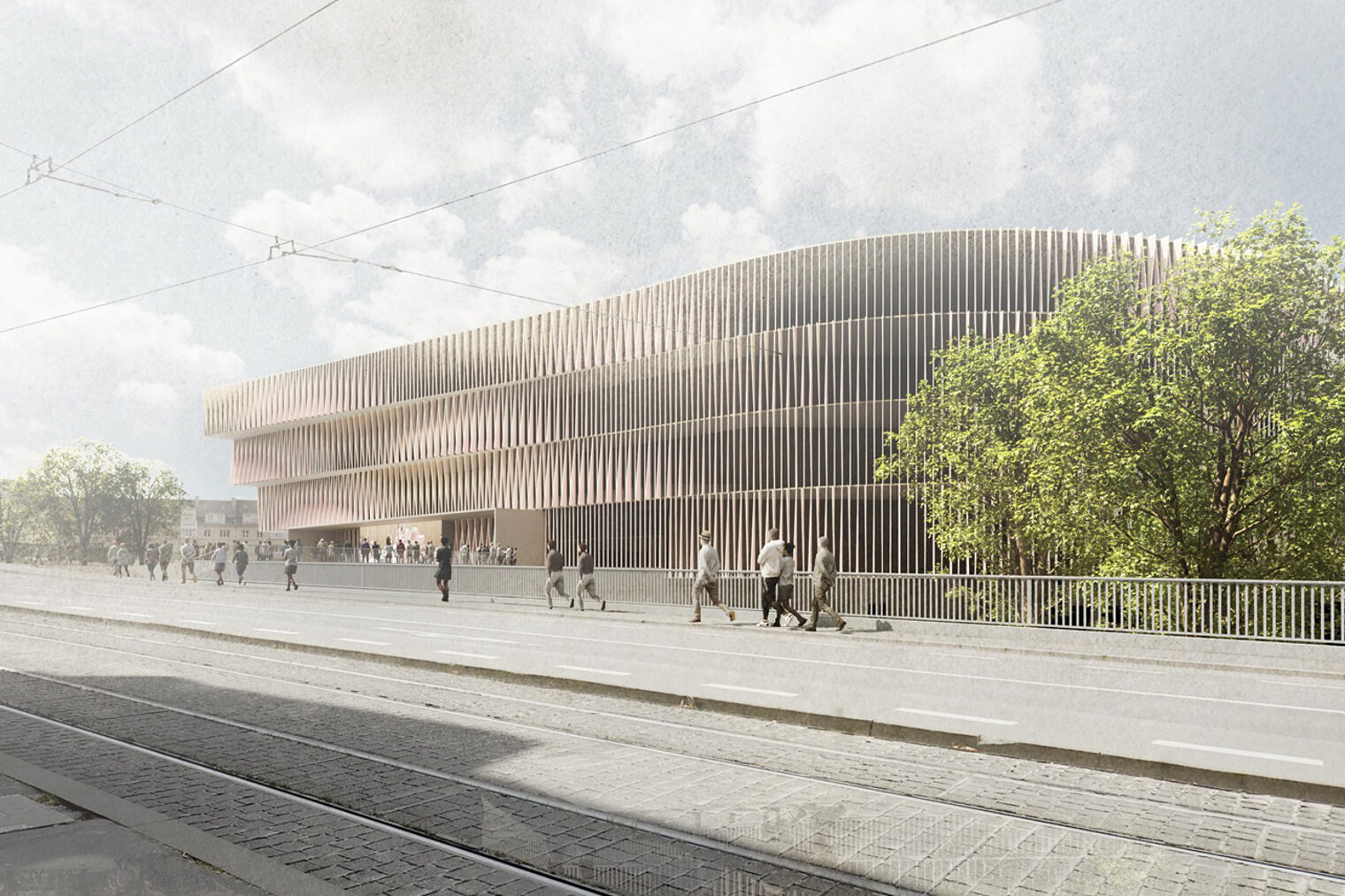 Arena Würzburg - Entwurf Brückner & Brückner Architekten, realistisches Foto eines 3-D Modells
