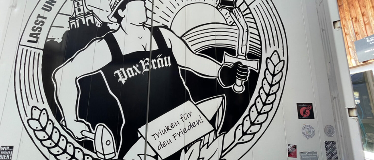Nahaufnahme Logo Brauerei