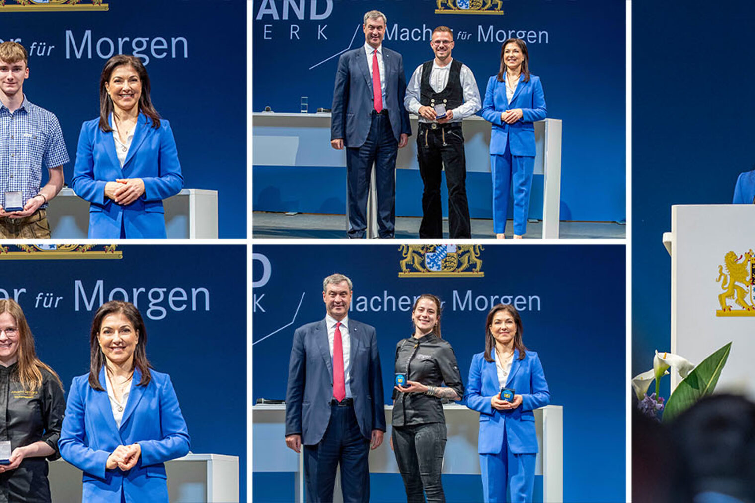 Collage mit Gruppenfotos von Auszeichnung